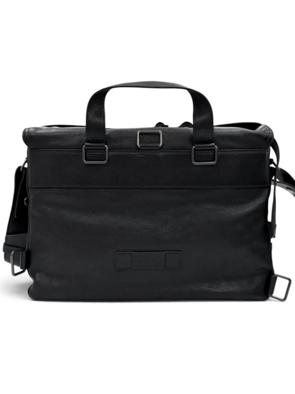 Prada Buffalo Leather Messenger Bag Black